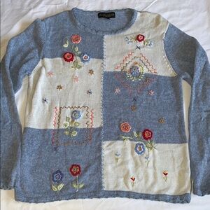 Vintage Salon Studio By Haband Sweater Embroidered Size Large